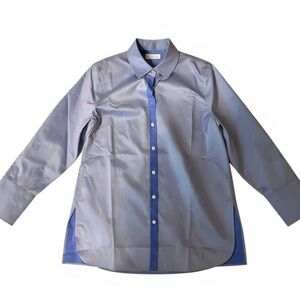 🔥 NWT Renowned Designer Hinson Wu Estelle Blue Bell Women’s Dress Shirt Size 4